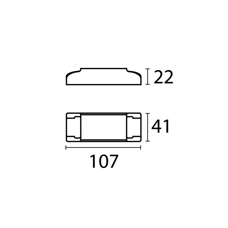 Esquema con medidas de Driver 30 W