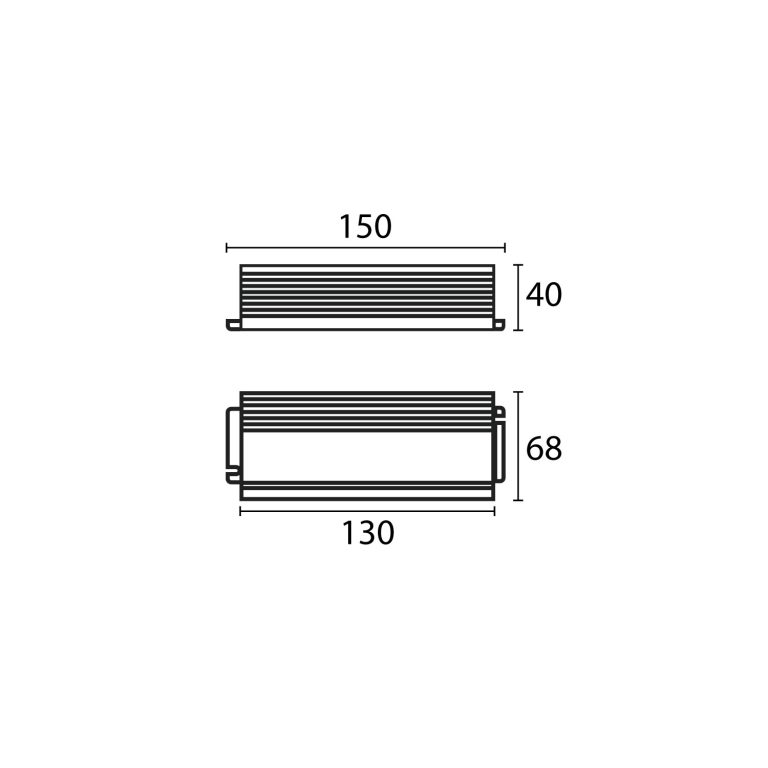 Esquema con medidas de Driver 30 W IP 67