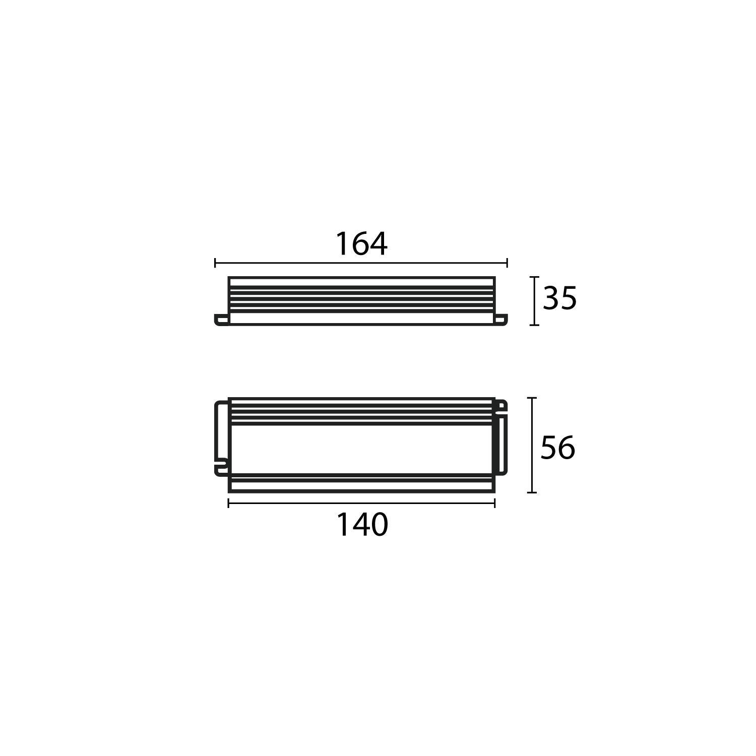 Esquema con medidas de Driver 30 W DALI IP 67