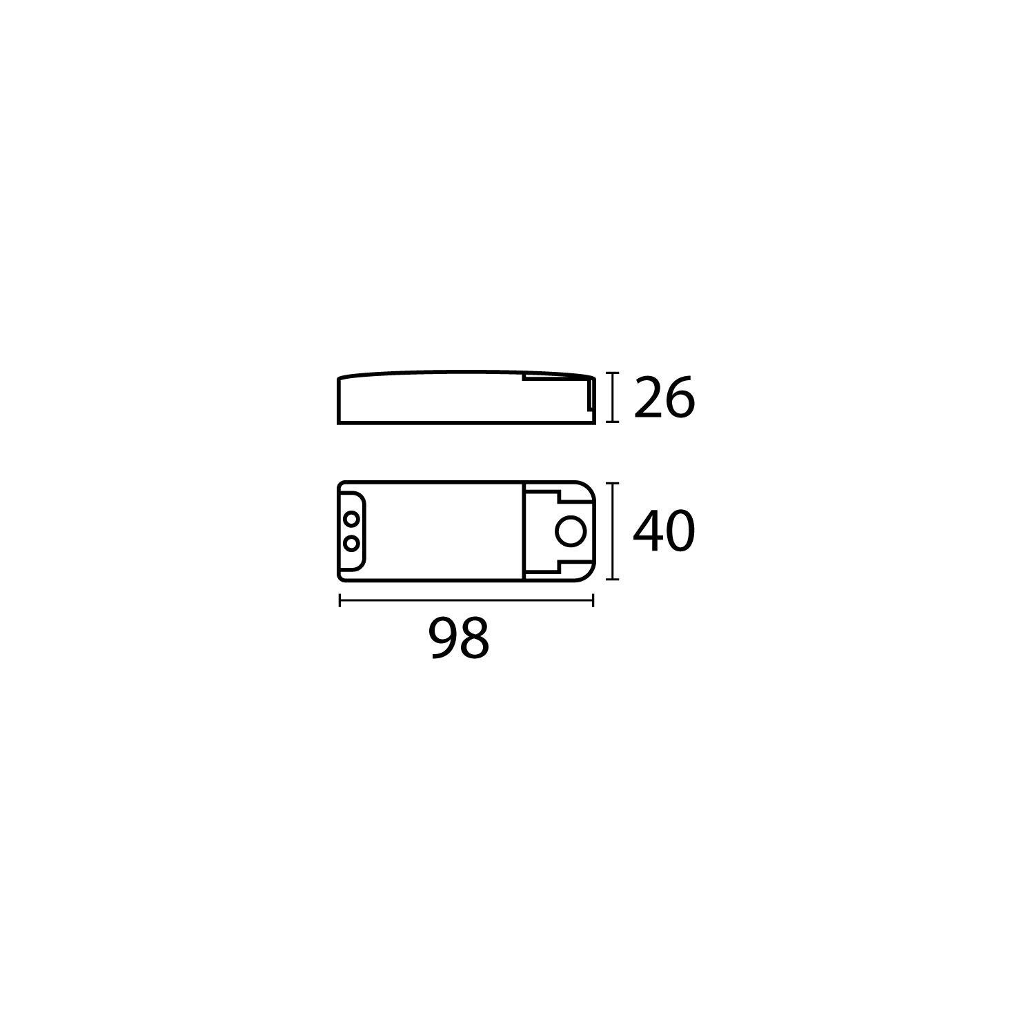 Esquema con medidas de Driver 10 W TRIAC