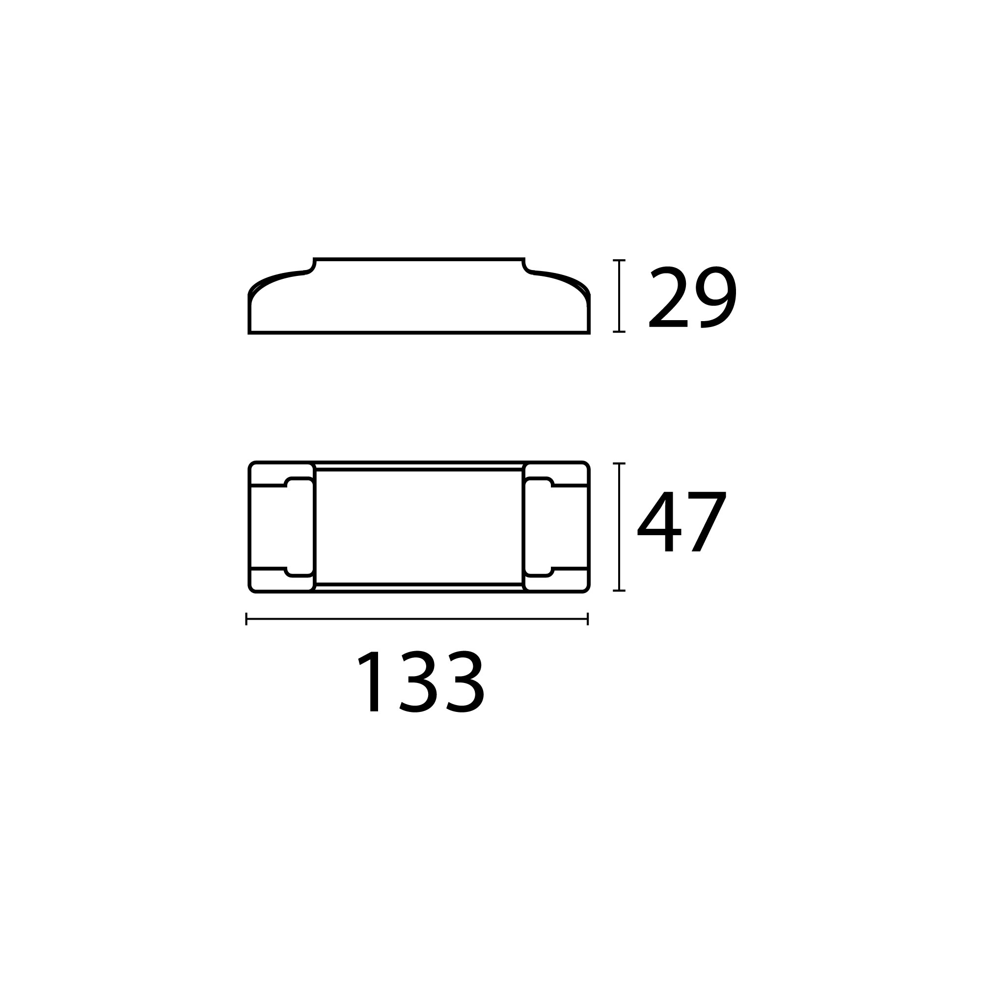 Esquema con medidas de Driver 60 W 0-10V
