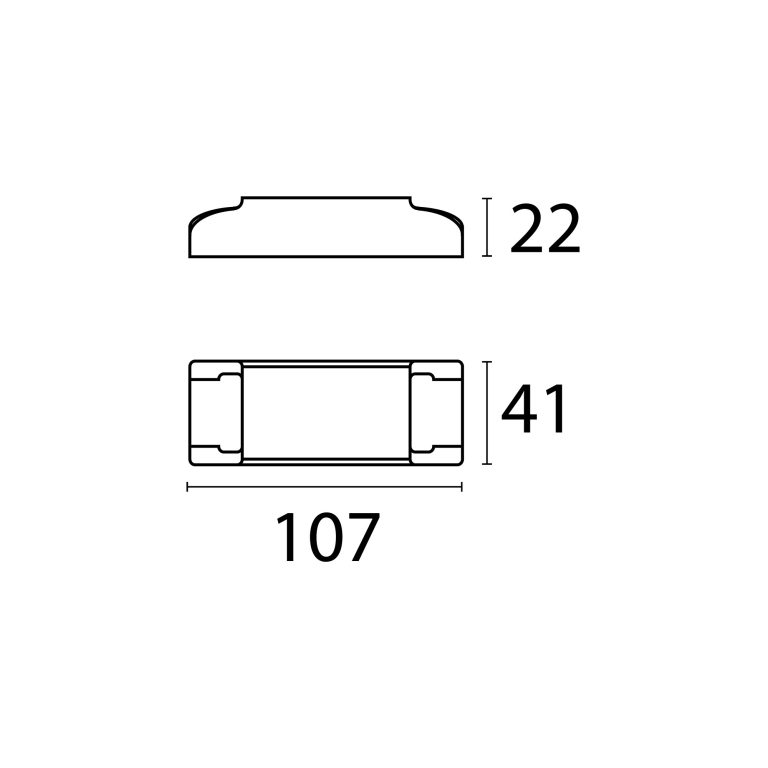 Esquema con medidas de Driver 30 W DALI2