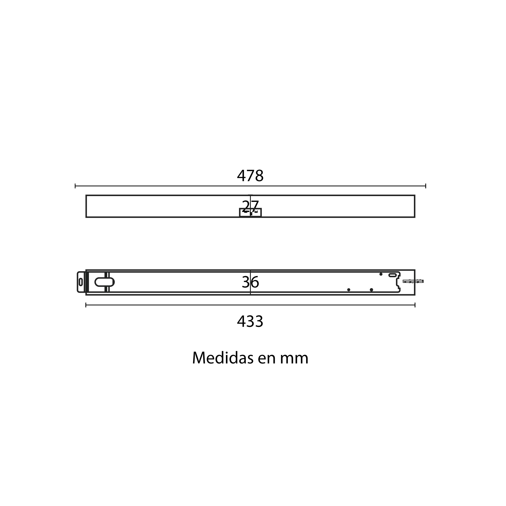 Esquema con medidas de Driver 150 W TRIAC / 0-10V sobreponer para MICRO 7