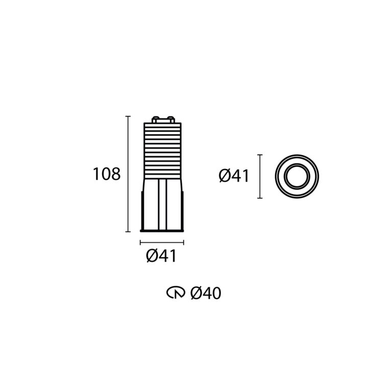 Esquema con medidas de DARKLIGHT TRIMLESS sin bisel 10 W