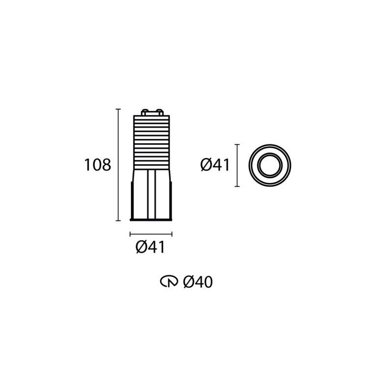 Esquema con medidas de DARKLIGHT TRIMLESS sin bisel 8.5 W