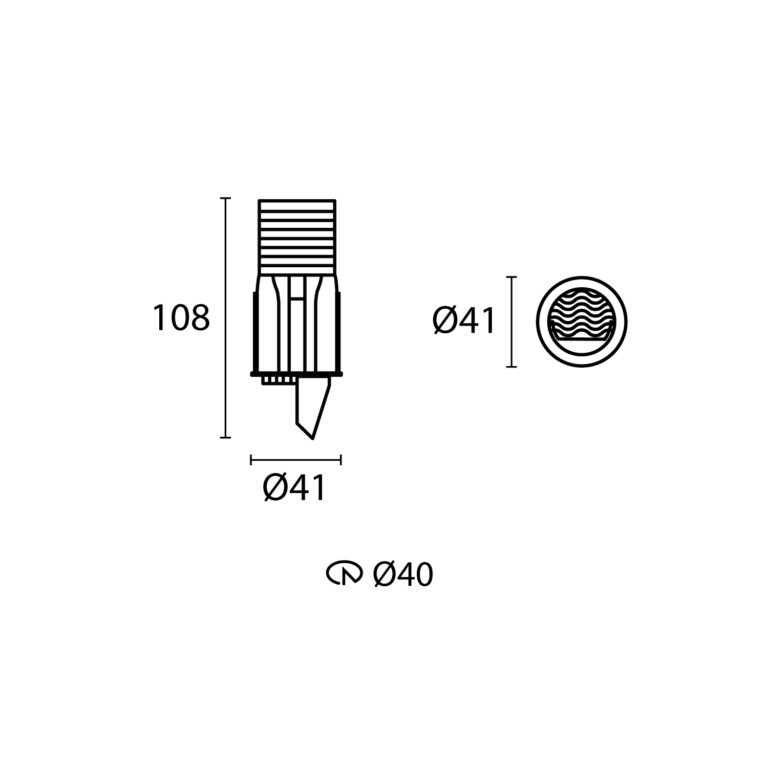 Esquema con medidas de DARKLIGHT TRIMLESS sin bisel wallwasher 8.5 W